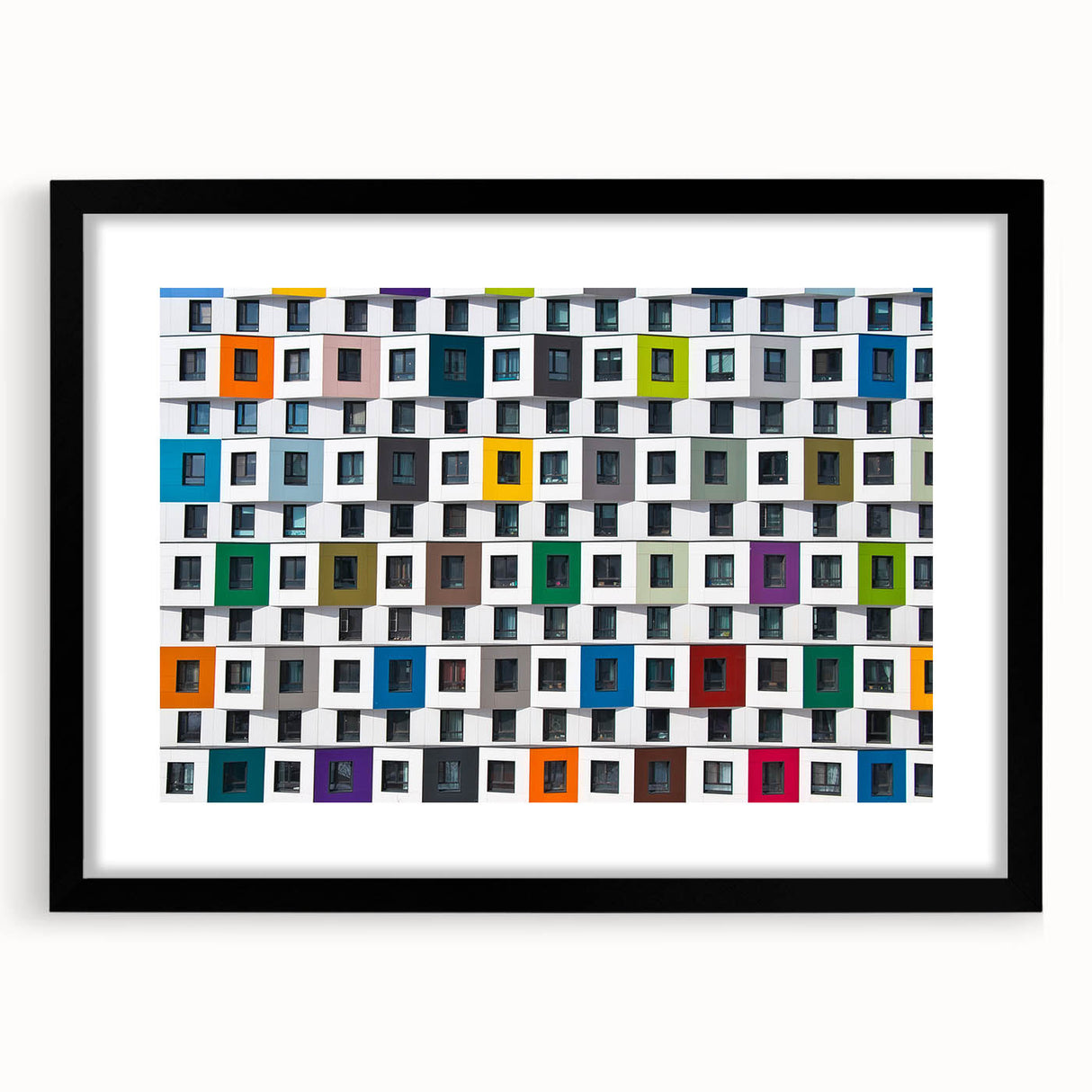 Extra large abstract art print featuring textured, colorful art in a black frame, ideal for living room decor.