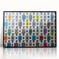 Large abstract wall art featuring geometric patterns in black and white, framed in acrylic.