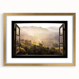 Textured abstract art print in gold frame, featuring geometric patterns in muted earth tones, ideal for bedroom art.