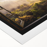 Art deco poster featuring geometric patterns and metallic gold and black colors on rolled canvas.