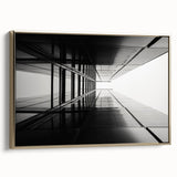 Landscape art painting featuring a vintage poster design of colorful architecture, framed in black canvas.