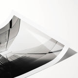 Extra large wall art featuring line art flowers in black on white, rolled print, ideal for large living room decor.