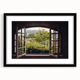 Extra large abstract art print featuring textured, colorful patterns, framed in black, ideal for living room decor.