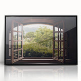 Large abstract wall art featuring geometric shapes in black and white, framed in acrylic, ideal for modern art wall decor.