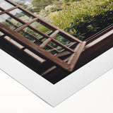 Art deco poster featuring a geometric window design in black and white on rolled canvas, suitable for dining room wall art.