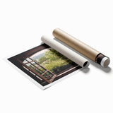 Extra large rolled print featuring a detailed floral design against muted earth tones, ideal for classy bathroom wall art.