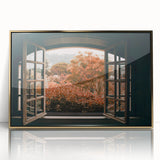 Mid-century modernist art featuring geometric patterns and muted gold tones on acrylic, ideal for nursery wall decor.