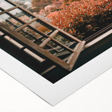 Art Deco poster featuring a geometric window design in black and white on rolled canvas.