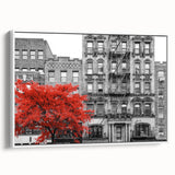 Framed canvas featuring a vintage poster art of a black and white landscape, ideal for bedroom wall decor.