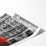 Extra large rolled print featuring line art flowers in muted earth tones, ideal for large living room wall art.