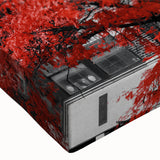 Black and white photograph of a large landscape featuring architectural windows on stretched canvas.