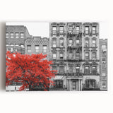 Black and white photo of a large, detailed window architecture on stretched canvas, suitable for kitchen art.