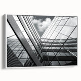 Framed canvas featuring a monochrome abstract landscape, ideal for bedroom wall art.