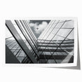 Abstract architectural design in muted gray, rolled canvas print, suitable as art wall dining room decor.