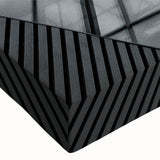 Large art depicting an abstract landscape in black and white on stretched canvas, ideal for bedroom wall decor.