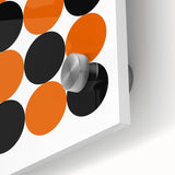 Retro Circle Pattern Wall Art - Bold Bohemian Black and Orange Canvas