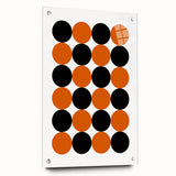 Retro Circle Pattern Wall Art - Bold Bohemian Black and Orange Canvas