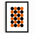 Retro Circle Pattern Wall Art - Bold Bohemian Black and Orange Canvas