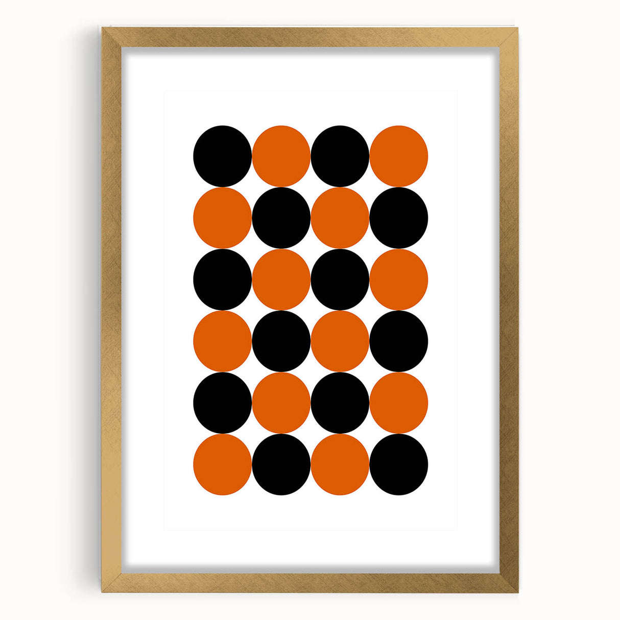 Retro Circle Pattern Wall Art - Bold Bohemian Black and Orange Canvas