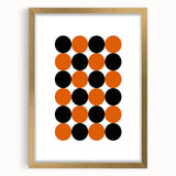 Retro Circle Pattern Wall Art - Bold Bohemian Black and Orange Canvas