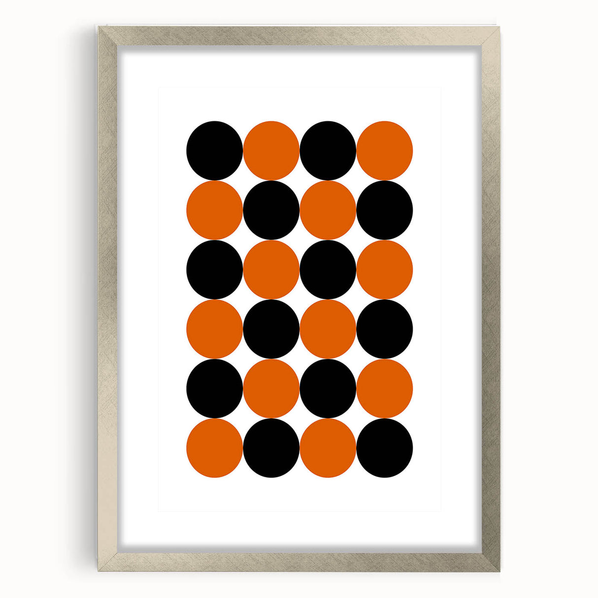 Retro Circle Pattern Wall Art - Bold Bohemian Black and Orange Canvas