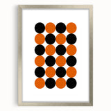 Retro Circle Pattern Wall Art - Bold Bohemian Black and Orange Canvas