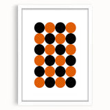 Retro Circle Pattern Wall Art - Bold Bohemian Black and Orange Canvas
