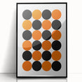 Retro Circle Pattern Wall Art - Bold Bohemian Black and Orange Canvas