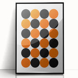 Retro Circle Pattern Wall Art - Bold Bohemian Black and Orange Canvas