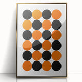 Retro Circle Pattern Wall Art - Bold Bohemian Black and Orange Canvas