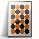 Retro Circle Pattern Wall Art - Bold Bohemian Black and Orange Canvas