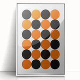 Retro Circle Pattern Wall Art - Bold Bohemian Black and Orange Canvas