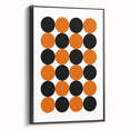 Retro Circle Pattern Wall Art - Bold Bohemian Black and Orange Canvas