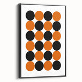 Retro Circle Pattern Wall Art - Bold Bohemian Black and Orange Canvas