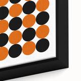 Retro Circle Pattern Wall Art - Bold Bohemian Black and Orange Canvas