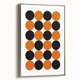 Retro Circle Pattern Wall Art - Bold Bohemian Black and Orange Canvas