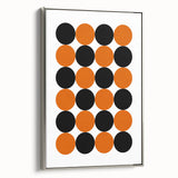 Retro Circle Pattern Wall Art - Bold Bohemian Black and Orange Canvas