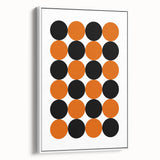 Retro Circle Pattern Wall Art - Bold Bohemian Black and Orange Canvas