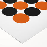 Retro Circle Pattern Wall Art - Bold Bohemian Black and Orange Canvas