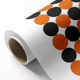 Retro Circle Pattern Wall Art - Bold Bohemian Black and Orange Canvas