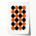 Retro Circle Pattern Wall Art - Bold Bohemian Black and Orange Canvas