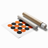 Retro Circle Pattern Wall Art - Bold Bohemian Black and Orange Canvas