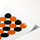 Retro Circle Pattern Wall Art - Bold Bohemian Black and Orange Canvas