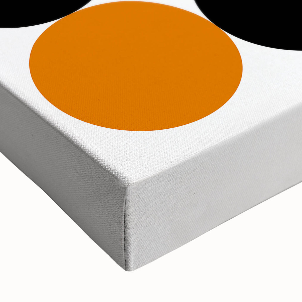 Retro Circle Pattern Wall Art - Bold Bohemian Black and Orange Canvas