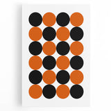 Retro Circle Pattern Wall Art - Bold Bohemian Black and Orange Canvas