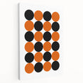 Retro Circle Pattern Wall Art - Bold Bohemian Black and Orange Canvas