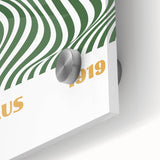 Bohemian Wall Art | Bauhaus 1919 Green Wave Optical Boho Canvas Print