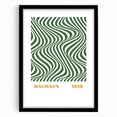 Bohemian Wall Art | Bauhaus 1919 Green Wave Optical Boho Canvas Print