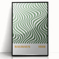Bohemian Wall Art | Bauhaus 1919 Green Wave Optical Boho Canvas Print