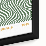Bohemian Wall Art | Bauhaus 1919 Green Wave Optical Boho Canvas Print
